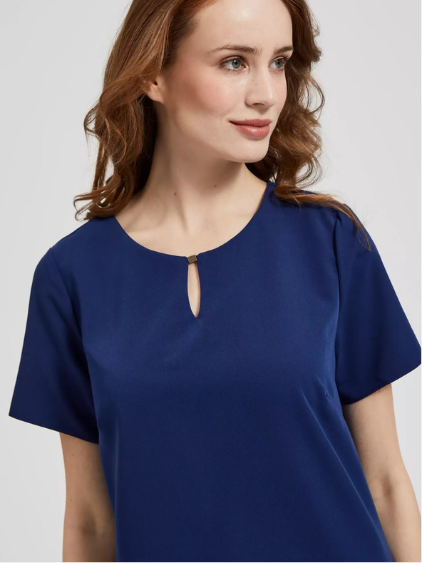 Moodo Temno modra obleka do kolen Moodo