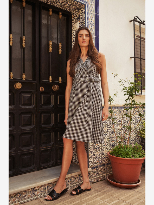 Moodo Črno-bela obleka Moodo