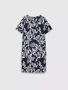 Moodo Temno modra obleka s cvetličnim vzorcem Moodo