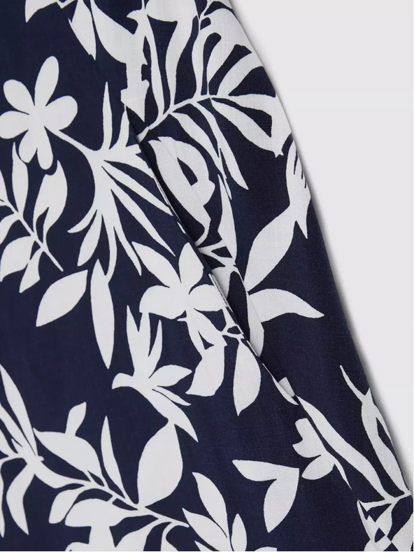 Moodo Temno modra obleka s cvetličnim vzorcem Moodo