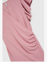 Moodo Roza obleka z volančki na rokavih Moodo