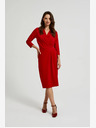 Moodo Rdeča midi obleka z volančki Moodo
