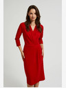 Moodo Rdeča midi obleka z volančki Moodo