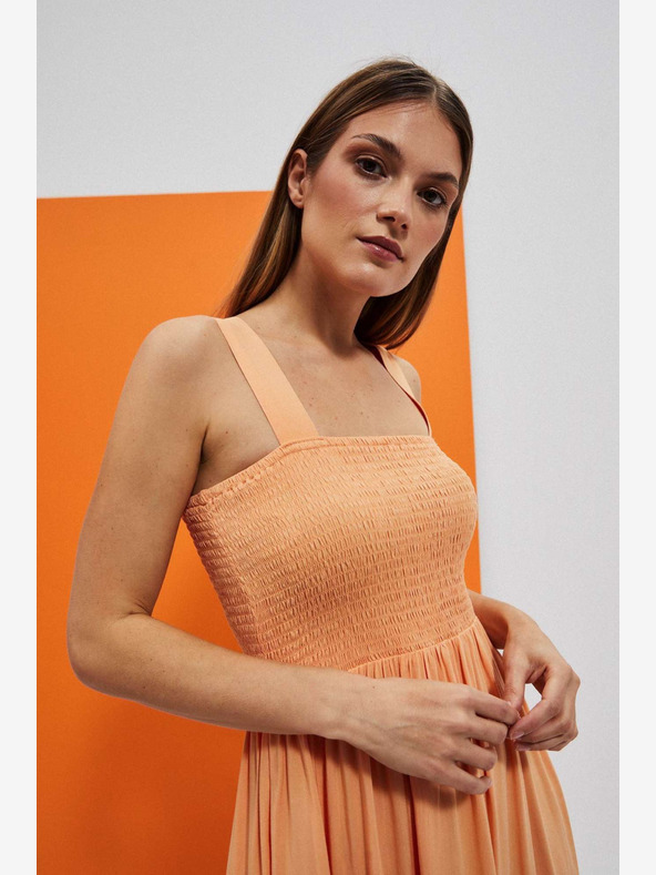 Moodo Oranžna obleka z naramnicami Moodo