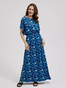 Moodo Modra maksi obleka s tropskim vzorcem Moodo