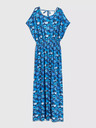 Moodo Modra maksi obleka s tropskim vzorcem Moodo