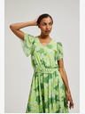 Moodo Zelena vzorčasta obleka Moodo
