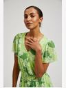 Moodo Zelena vzorčasta obleka Moodo