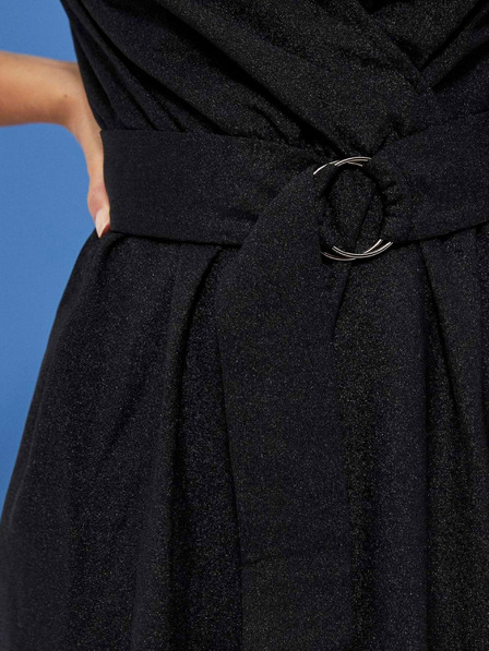 Moodo Črna ženska obleka s pasom Moodo