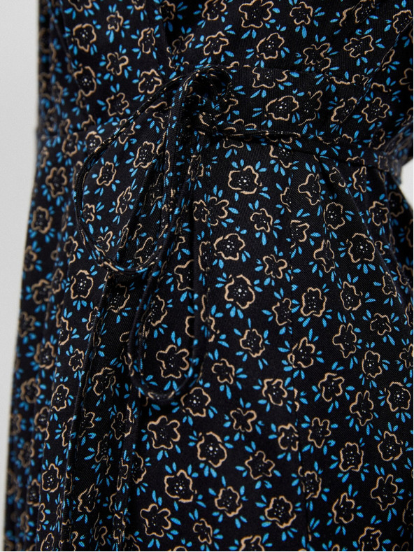 Moodo Črna ženska vzorčasta midi obleka Moodo