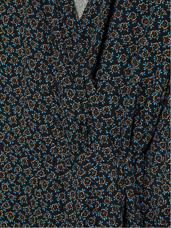 Moodo Črna ženska vzorčasta midi obleka Moodo