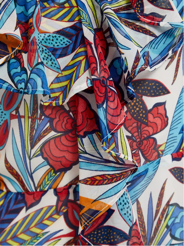 Moodo Rdeče-modra cvetlična midi obleka Moodo