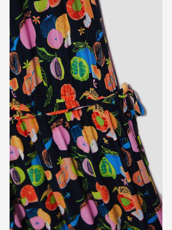 Moodo Temno modra vzorčasta obleka Moodo