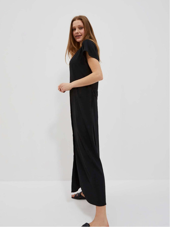 Moodo Črna ženska dolga obleka Moodo