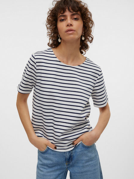 Vero Moda Modro-bela črtasta ženska srajca Vero Moda