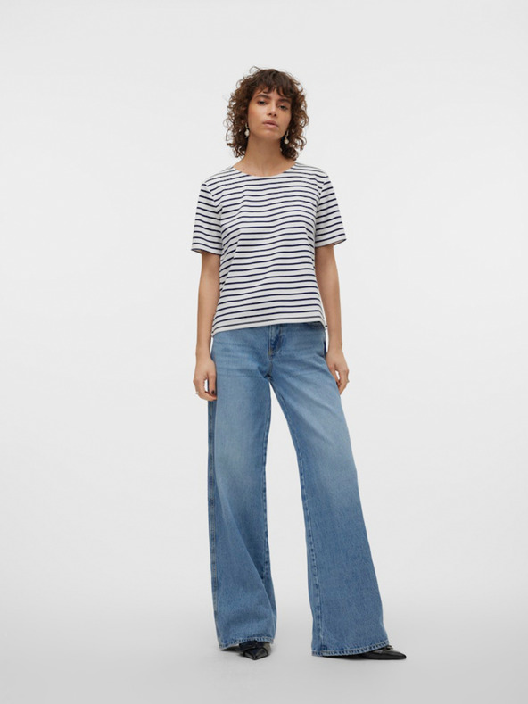 Vero Moda Modro-bela črtasta ženska srajca Vero Moda