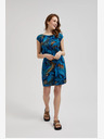 Moodo Modra vzorčasta obleka Moodo