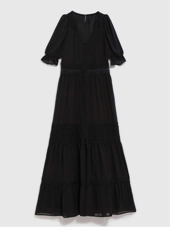 Moodo Črna ženska dolga obleka Moodo