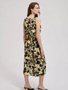Moodo Rumena cvetlična midi obleka Moodo