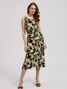 Moodo Rumena cvetlična midi obleka Moodo