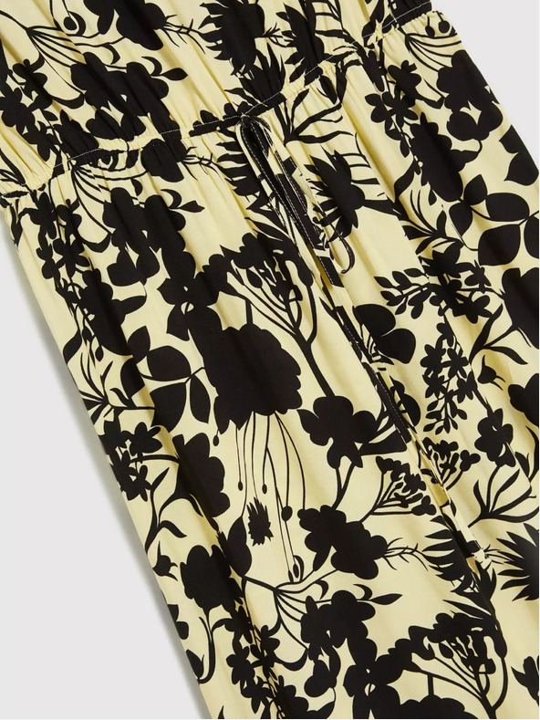 Moodo Rumena cvetlična midi obleka Moodo