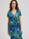 Moodo Modra obleka s tropskim vzorcem Moodo