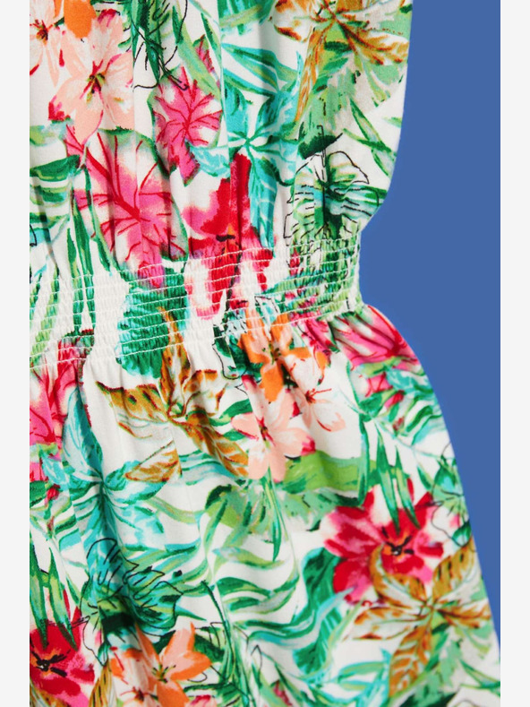 Moodo Zeleno-bela vzorčasta obleka Moodo