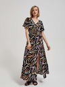 Moodo Črna ženska dolga vzorčasta obleka Moodo