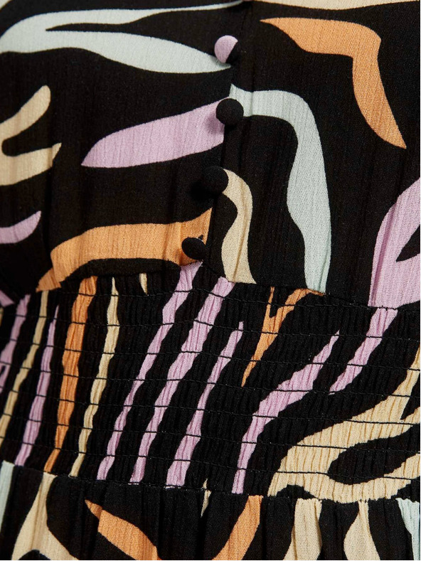 Moodo Črna ženska dolga vzorčasta obleka Moodo