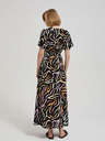 Moodo Črna ženska dolga vzorčasta obleka Moodo