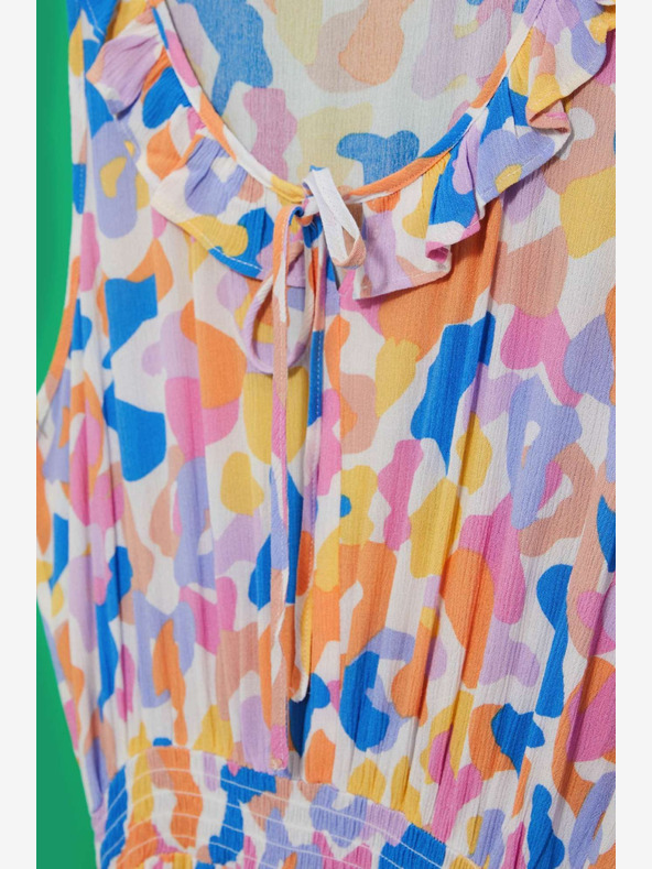 Moodo Kremasta vzorčasta obleka Moodo