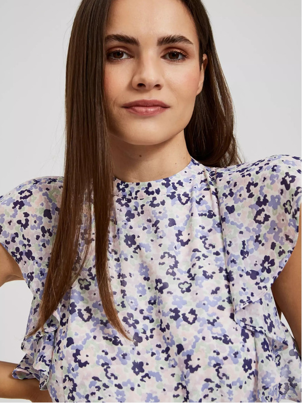 Moodo Modra cvetlična maksi obleka Moodo