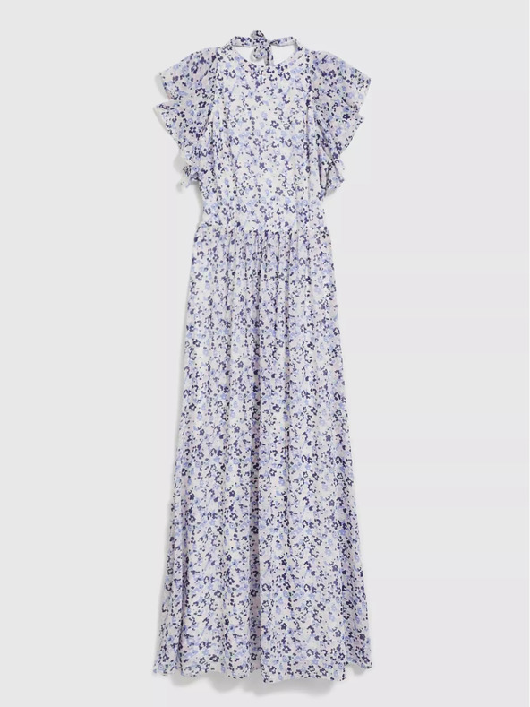 Moodo Modra cvetlična maksi obleka Moodo