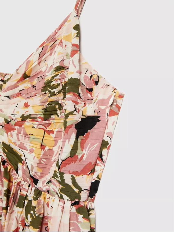 Moodo Starorožnata roza vzorčasta obleka Moodo