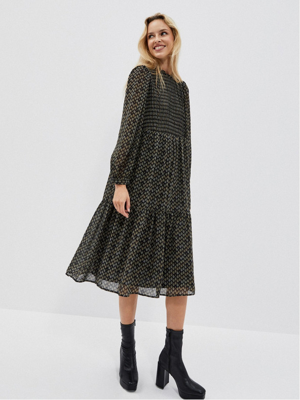 Moodo Črna ženska midi obleka Moodo