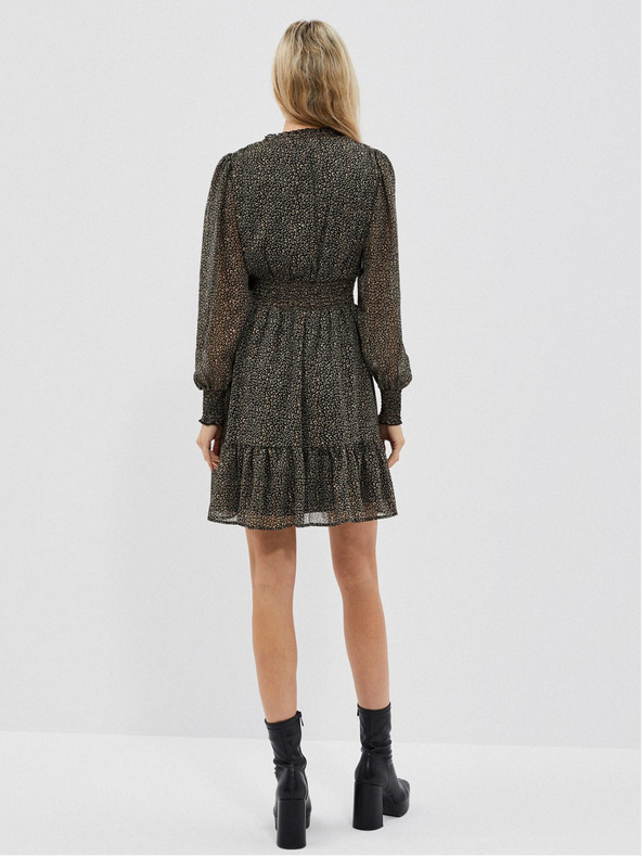 Moodo Črna ženska obleka z volanom Moodo