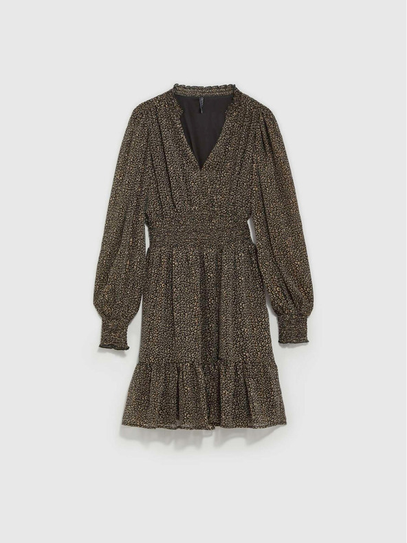 Moodo Črna ženska obleka z volanom Moodo