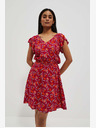 Moodo Rdeča vzorčasta obleka Moodo