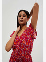 Moodo Rdeča vzorčasta obleka Moodo