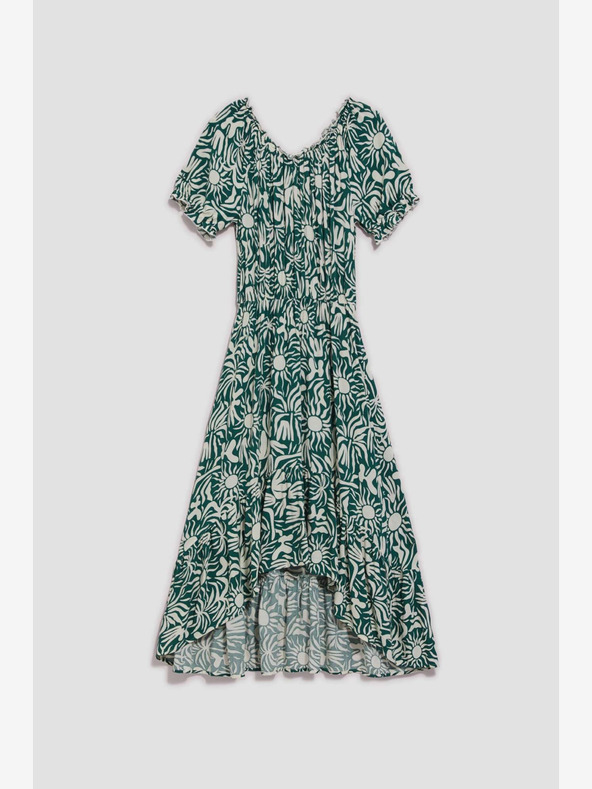 Moodo Zelena vzorčasta obleka Moodo