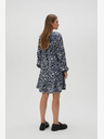 Moodo Bela in modra ženska vzorčasta obleka Moodo