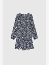 Moodo Bela in modra ženska vzorčasta obleka Moodo