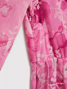 Moodo Rožnata cvetlična obleka z volančki Moodo