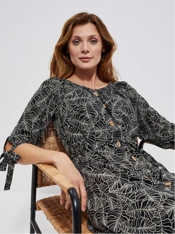 Moodo Viskozna majica s cvetličnim potiskom Moodo