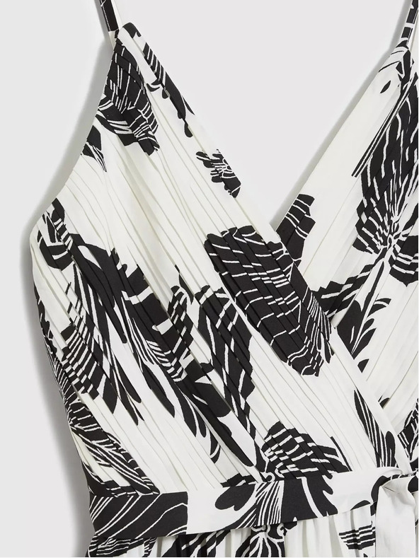 Moodo Črno-beli kombinezon s tropskim vzorcem Moodo