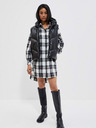 Moodo Črno-bela ženska karirasta srajčna obleka Moodo