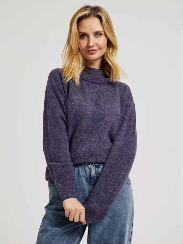 Moodo Vijolični pulover z rolojem Moodo