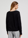Moodo Črn pulover z dolgimi rokavi in izrezom v obliki črke V Moodo