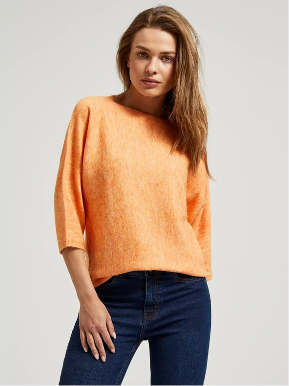 Moodo Oranžni pulover s 3/4 rokavi Moodo