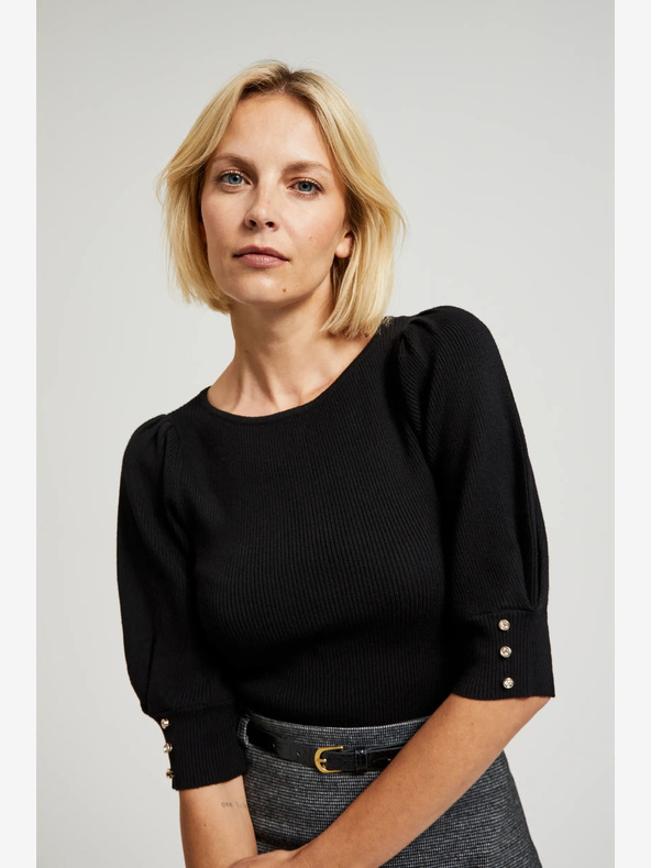 Moodo Črn ženski pulover Moodo